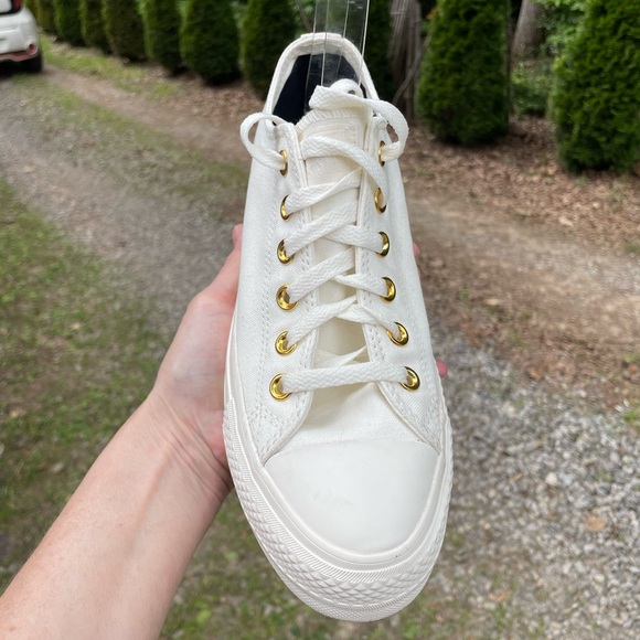 Converse All Star Platform Lift Off White Sneakers Size 8 - Picture 7 of 16